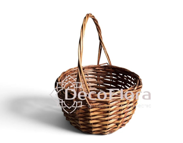 Корзина ивовая d23 h23 hh13*29 коричневая