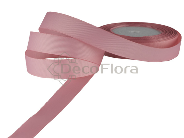 Лента репсовая 1cm*20м - 1017 - карамельно-розовая 