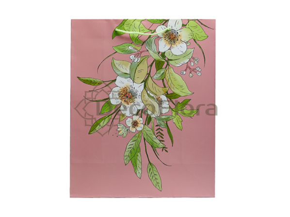 Пакет подарочный 26х32х12 см персиковый