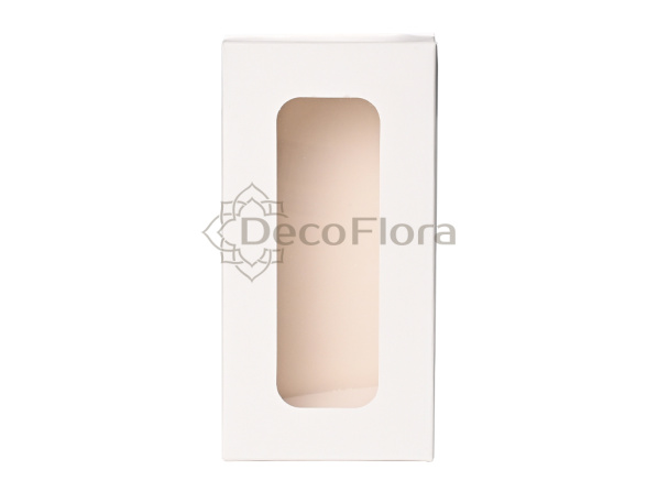 Коробка сборная с окошком 14*7*4см белая
