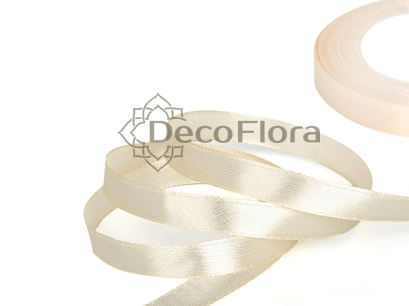 Лента атласная 0,6cm*20м - 002 - молочный 