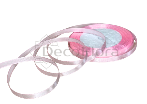 Лента атласная 0,6cm*25ярд - 004 - розовая