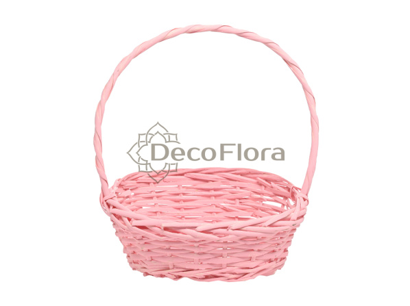 Корзина ивовая d26 h21 hh8*32 розовая