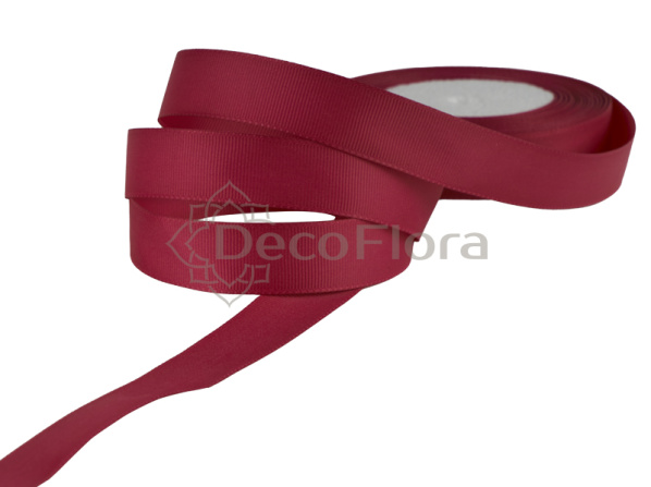 Лента репсовая 1cm*20м - 1026 - бордовая