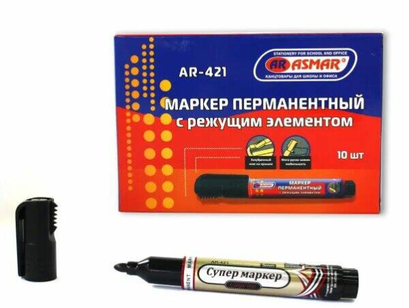 Маркер перманентный 3мм чёрный AR-421